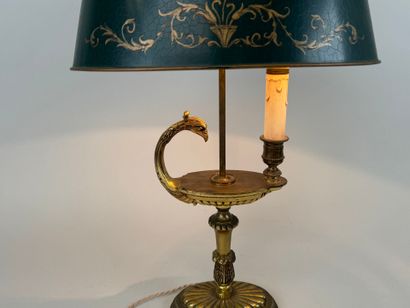 Lampe de bureau dite Bouillotte en bronze...