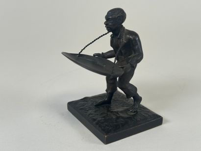 École, fin XIXe.
Le serviteur.
Sujet en bronze...