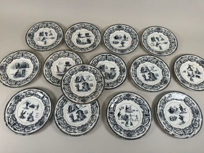 D.M. Cie in Grigny (Rhône).
Set of 14 fine...