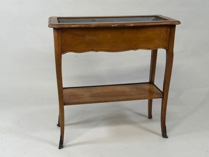 Rectangular planter in molded cherry wood,...