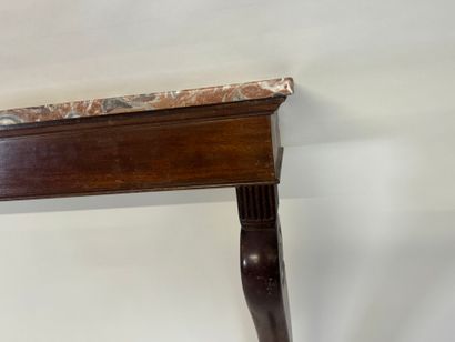 Large rectangular console in molded and carved...
