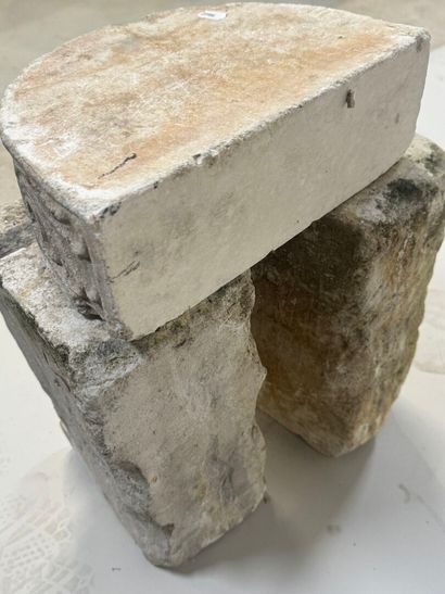 Three stone ornaments, one pair and one with...