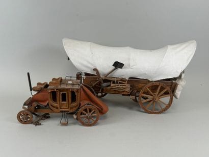 Jouet :
Deux charriots en bois, métal et...