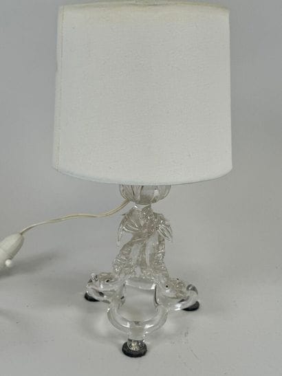 Petite lampe en verre soufflé à décor de...