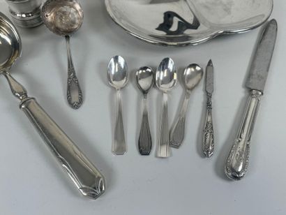 Lot of silver-plated metal including kettledrums,...
