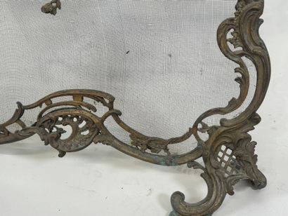 Fireback in patinated bronze with foliate...