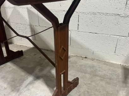 Rectangular bistro table, oak top, cast-iron...