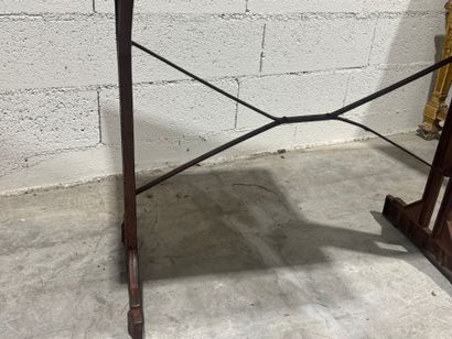 Rectangular bistro table, oak top, cast-iron...