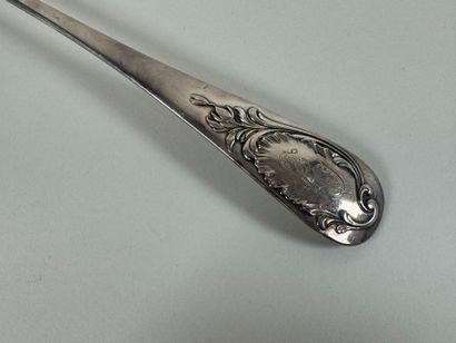 CHRISTOFLE.
Silver-plated ladle, single-flat...