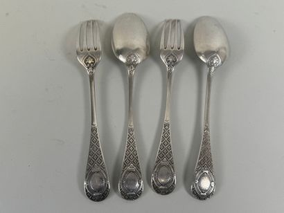Two pieces of Minerve hallmarked silver flatware...