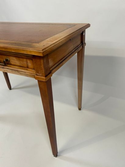 Cherry wood desk opening with two drawers,...