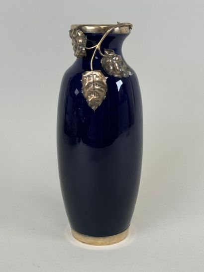 A Minerve hallmarked silver-mounted kiln-blue...