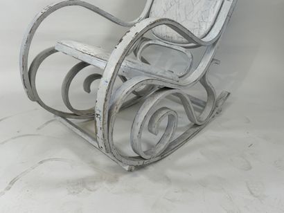 Bentwood rocking chair with painted leatherette...