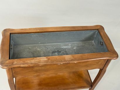 Rectangular planter in molded cherry wood,...