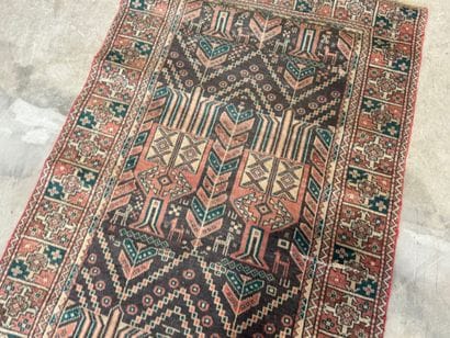 Small hand-knotted wool gallery rug with...