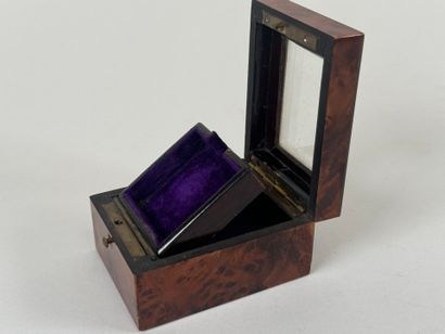 Small brass veneered and filleted watch holder,...
