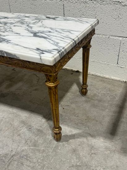 Molded, carved and gilded wood coffee table...
