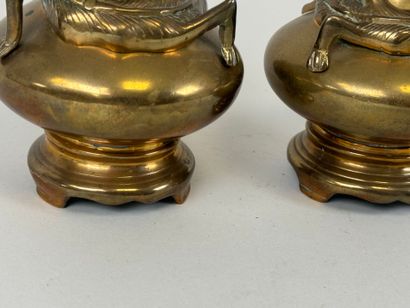 ASIA, 20th century.
Pair of bronze vases...