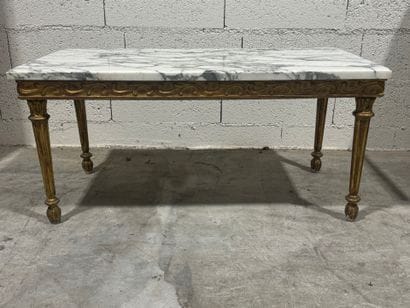Molded, carved and gilded wood coffee table...