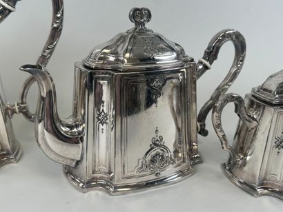Silver-plated coffee and tea service with...