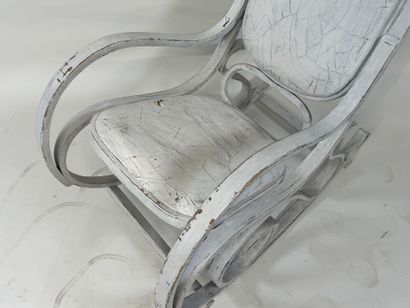 Bentwood rocking chair with painted leatherette...