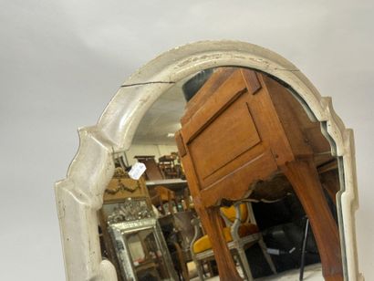 Moulded wood and grey lacquered free-standing...