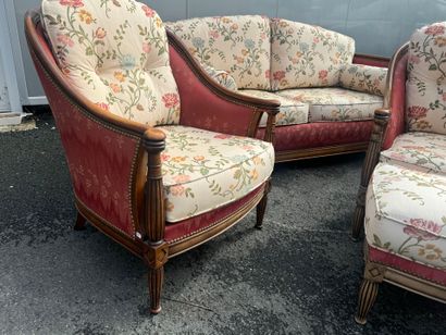 Stained beech salon furniture including a...