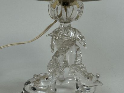 Petite lampe en verre soufflé à décor de...