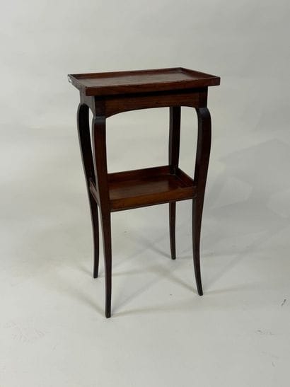 Small table in wood and marquetry decorated...