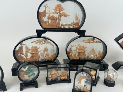 ASIA, 20th century.
Set of twelve cut-out...