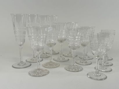 BACCARAT.
Partie de service de verres en...