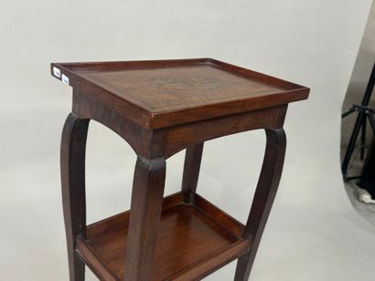 Small table in wood and marquetry decorated...