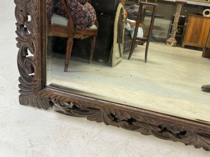 Rectangular mirror in molded, carved and...