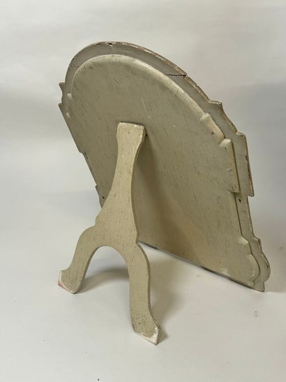 Moulded wood and grey lacquered free-standing...