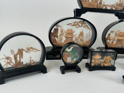 ASIA, 20th century.
Set of twelve cut-out...
