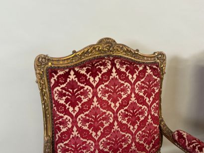 Part of a molded, carved and gilded wood...