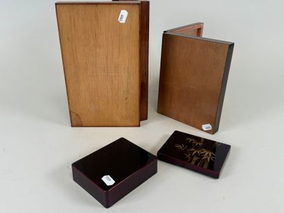 Ensemble de trois coffrets rectangulaires...