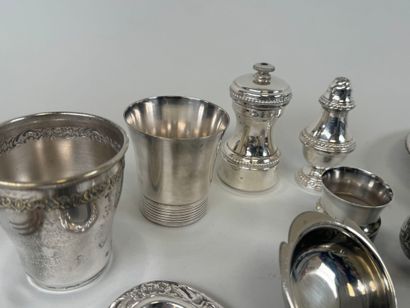 Lot of silver-plated metal including kettledrums,...