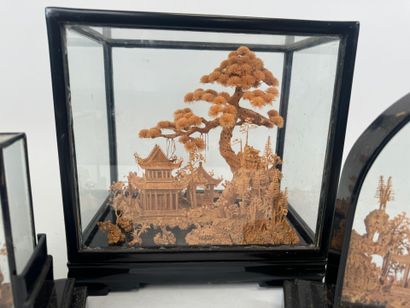 ASIA, 20th century.
Set of three cut-out...