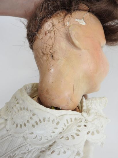 SFBJ.
Boiled cardboard head doll, open eyes,...