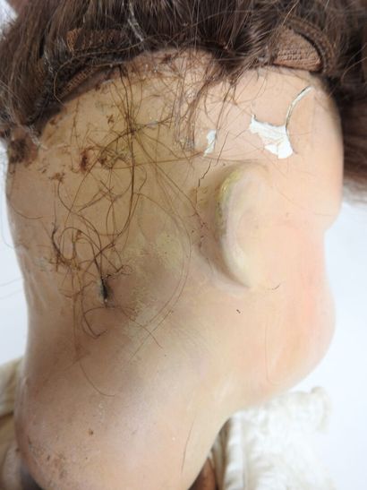 SFBJ.
Boiled cardboard head doll, open eyes,...