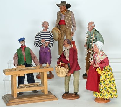 Santons de Provence, corps et tête en terre...