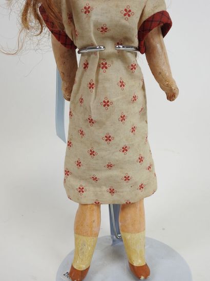 Little doll, boiled cardboard head with open...