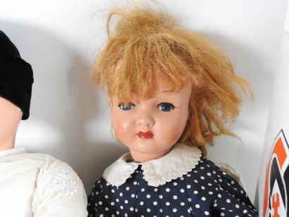 Set of four plastic and celluloid dolls.
H....