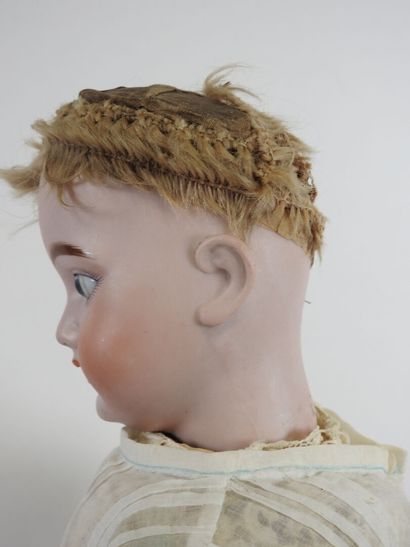 Doll with bisque head, fixed eyes, open mouth...