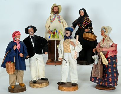 Santons de Provence, corps et tête en terre...