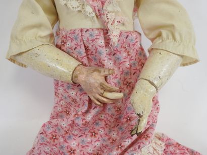 UNIS FRANCE.
Doll with boiled cardboard head,...