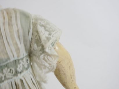 Doll with bisque head, fixed eyes, open mouth...