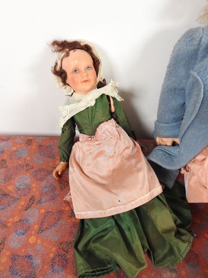 Doll with boiled cardboard head, sleeping...