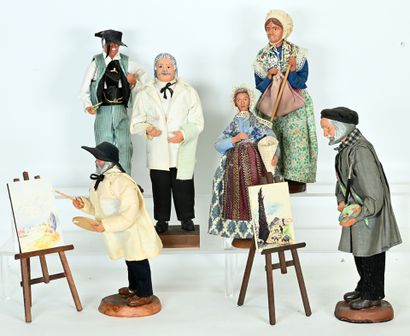 Santons de Provence, corps et tête en terre...